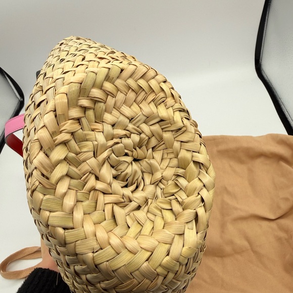 Christian Louboutin Cabata Mini Pink and Tan Woven Tote - Picture 7 of 7
